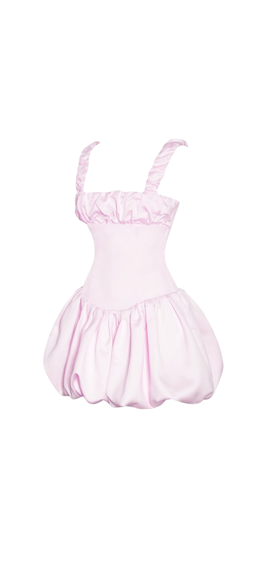 Be Mine Pink Satin Bubble Dress